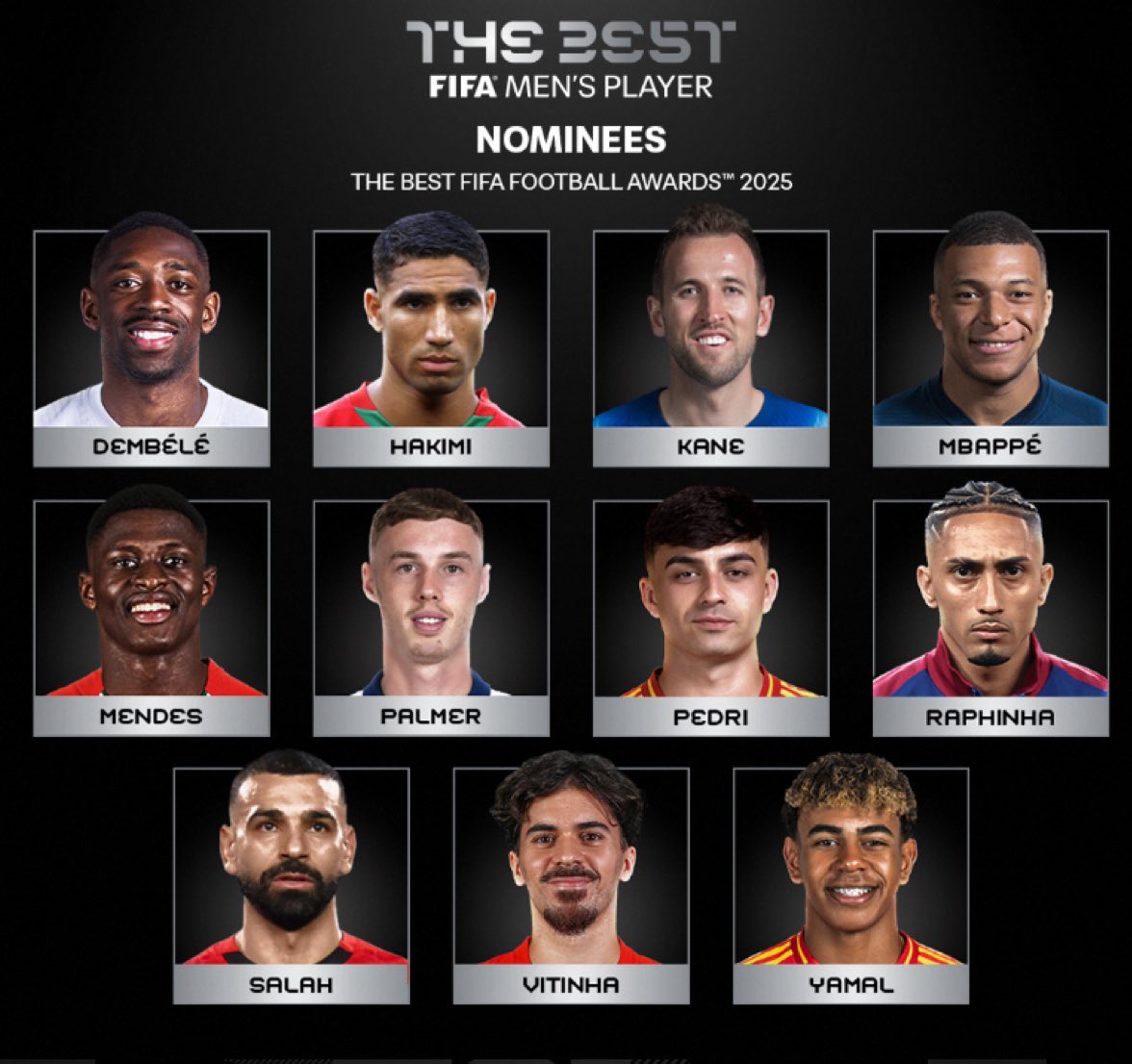 <strong>قائمة المرشحين لجائزة أفضل لاعب في العالم لـ عام 2025 والمقدمة من فيفا</strong>