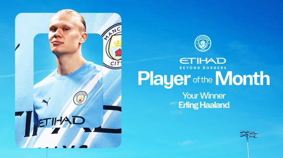 <strong>هالاند يفوز بجائزة أفضل لاعب بنادي مانشستر سيتي خلال شهر أكتوبر</strong>