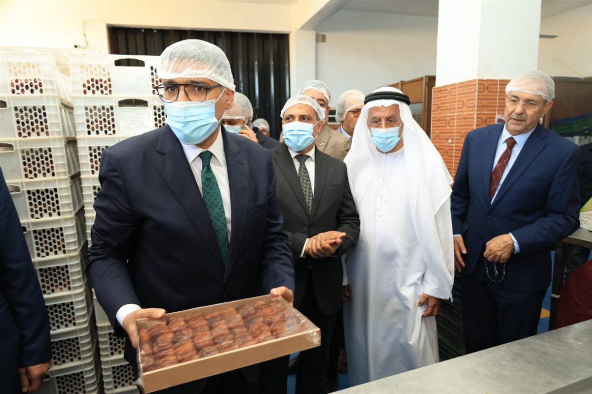 The Governor of Giza inspects the production lines at one of the dates and olive oil packing and packaging factories in the Bahariya Oasis