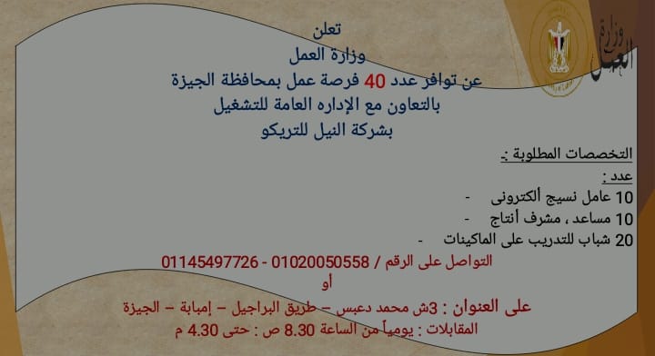 بيان وظائف وزارة العمل 