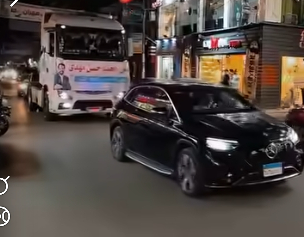 مرشح بالمنوفية ينظم مسيرة بالسيارات التريلا