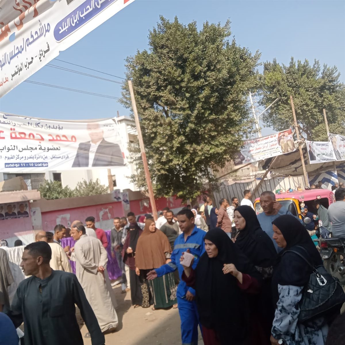 إقبال كثيف على التصويت بانتخابات مجلس النواب بقرى خط اللاهون بالفيوم