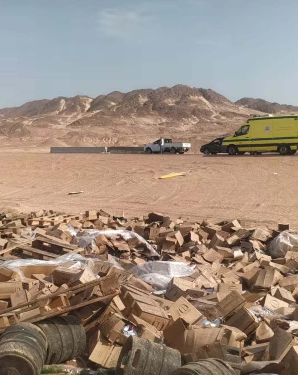 السيارة المتسببة في الحادث بطريق شرم الشيخ 