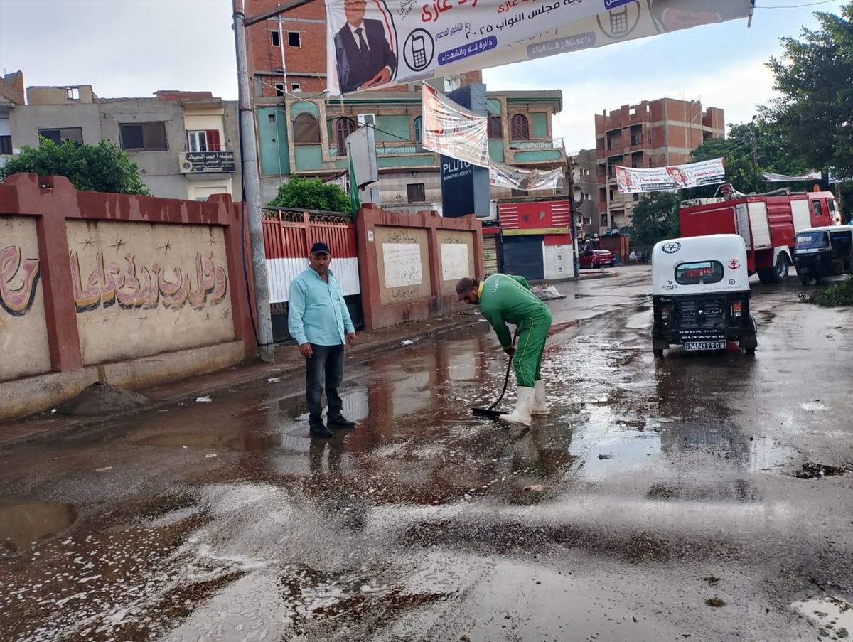 التعامل مع الأمطار في المنوفية