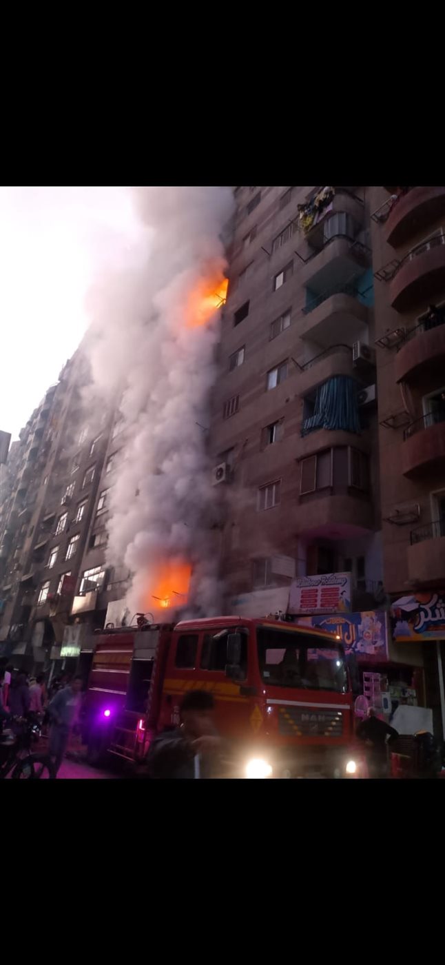 حريق في شقتين بالطابق الأول والسابع بكفر طهرمس