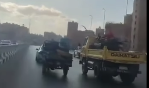 جانب من مطاردة السيارت للتروسيكل أعلى الطريق الدائري 