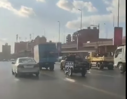 جانب من مطاردة السيارت للتروسيكل أعلى الطريق الدائري 