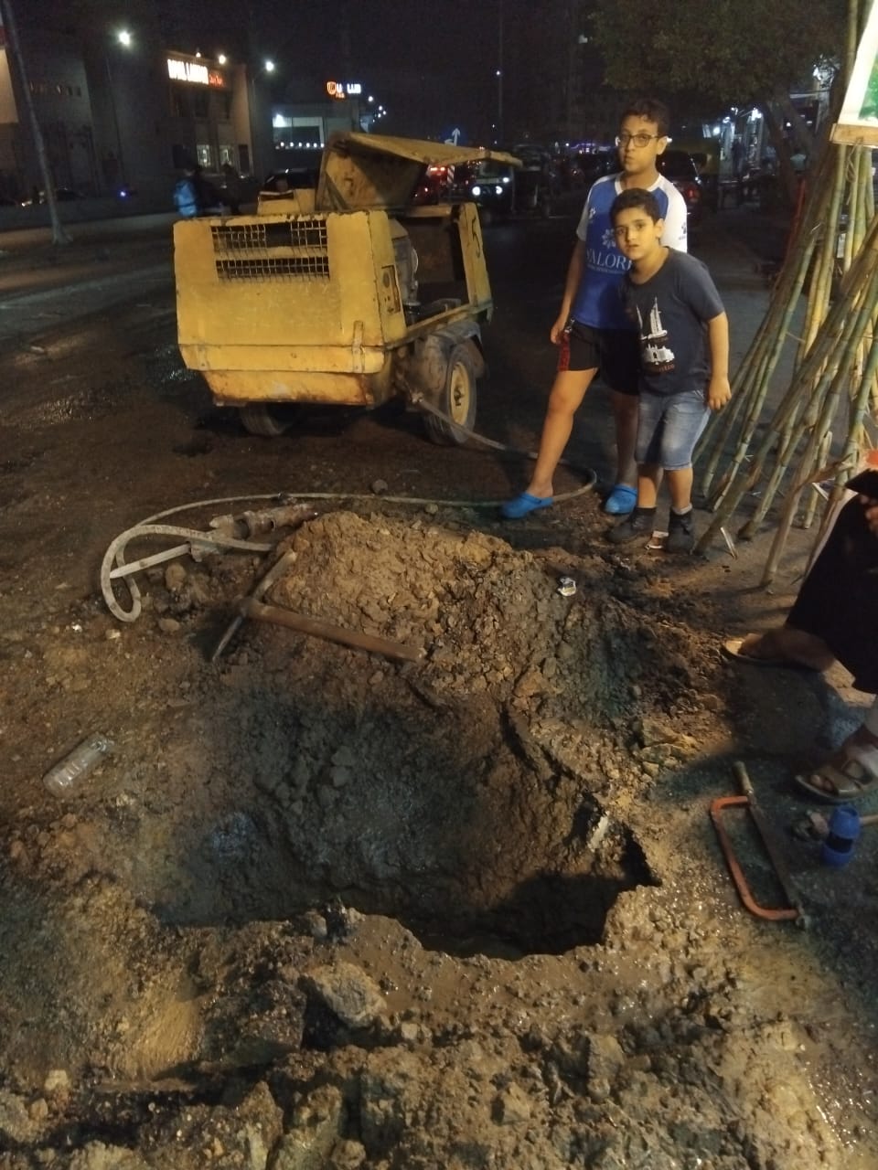 كسر ماسورة مياه