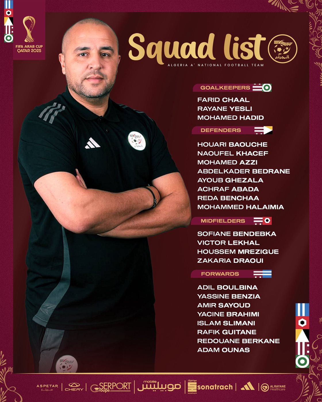 قائمة منتخب الجزائر المشارك في كأس العرب
