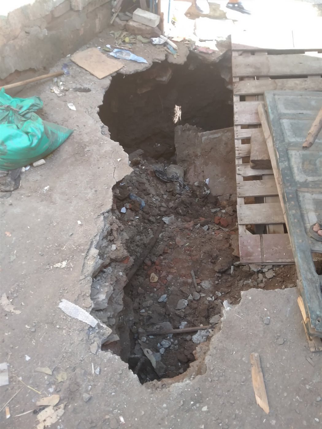 هبوط أرضي بمنوف في المنوفية