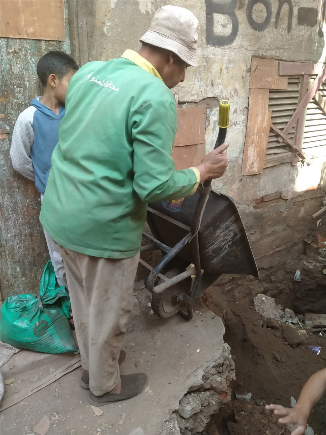 هبوط أرضي بمنوف في المنوفية