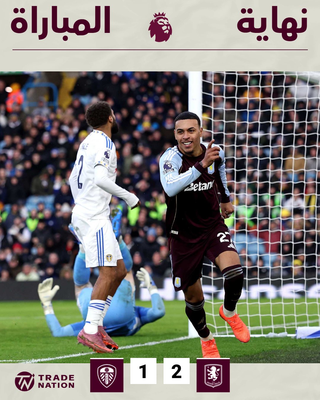 <strong>مباراة أستون فيلا وليدز يونايتد في الدوري الإنجليزي</strong>