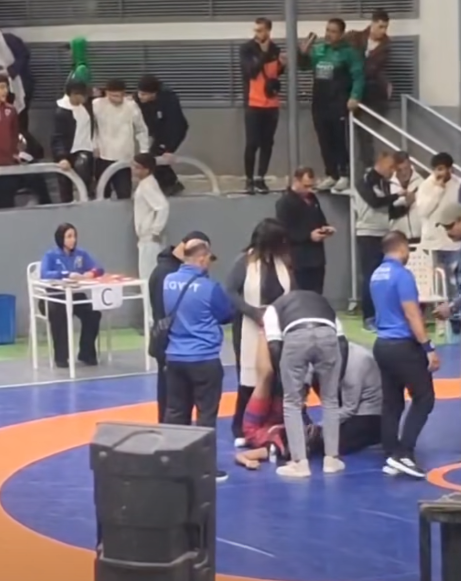 إصابة لاعبة المصارعة