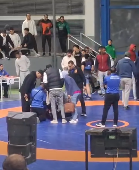 إصابة لاعبة المصارعة