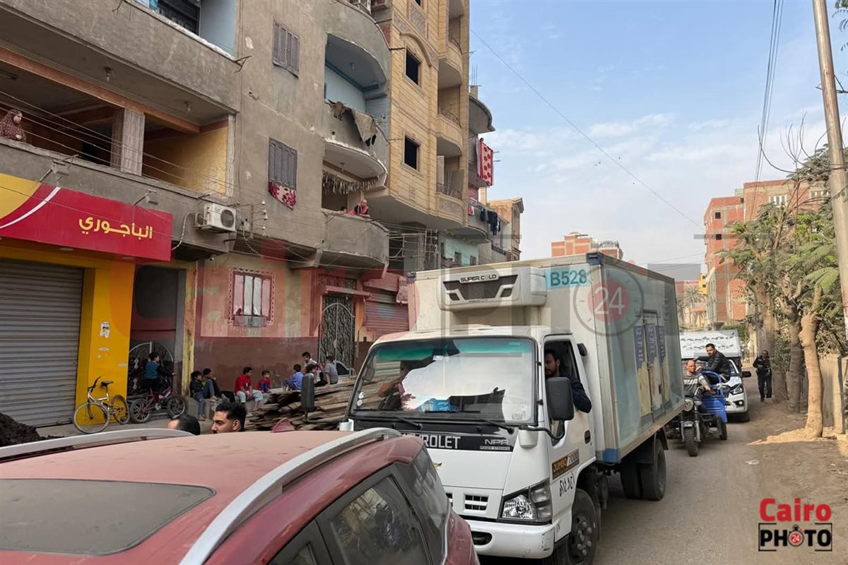 زحام مروري على طريق الباجور بالمنوفية