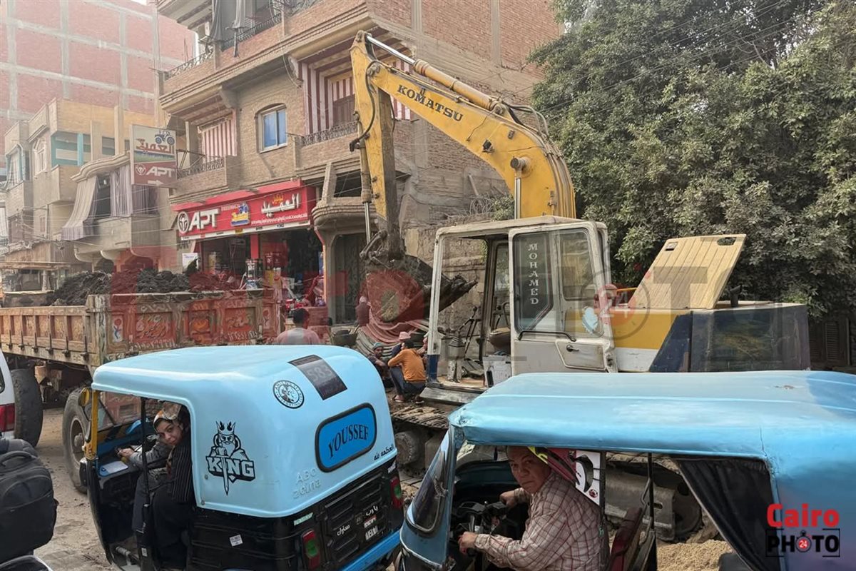 زحام على طريق الباجور في المنوفية 