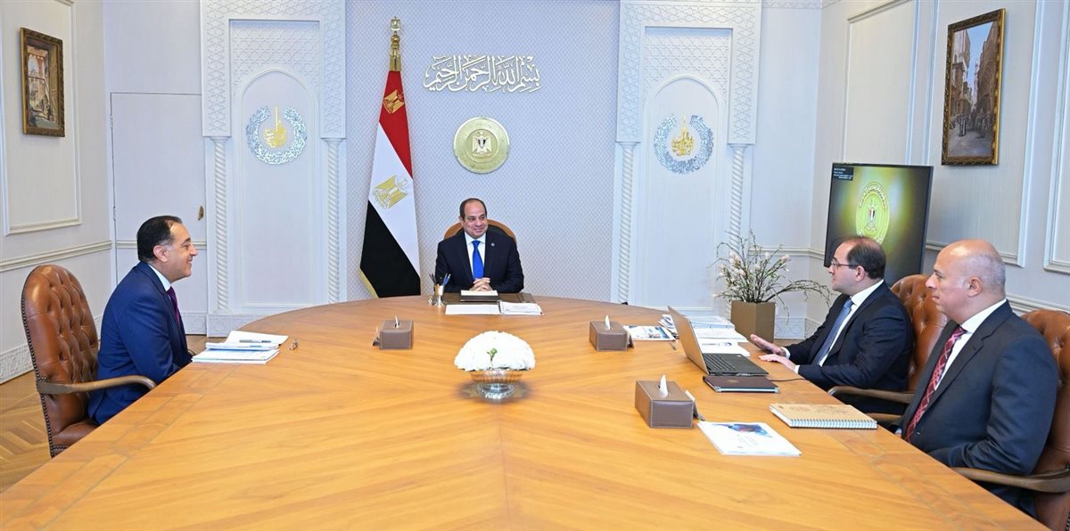 جانب من اجتماع وزير المالية مع الرئيس السيسي والدكتور مصطفى مدبولي