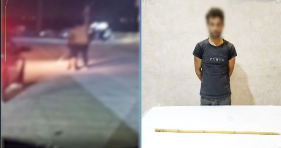 سايس تشاجر مع عدة أشخاص بعصا خشبية