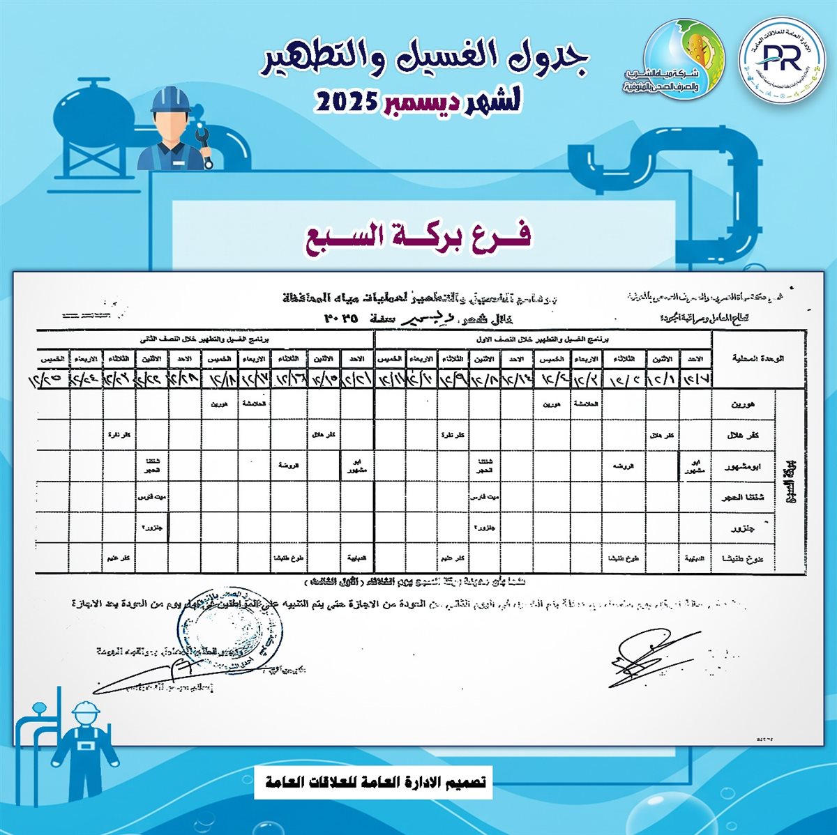 مواعيد انقطاع المياه والغسيل في المنوفية
