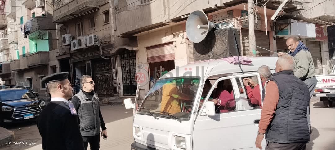 محليات المنوفية تضبط ميكروفونات السيارات المتجولة في قويسنا