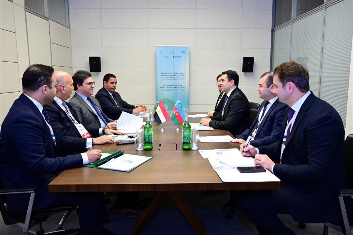 وزير الثقافة المصري خلال لقاء نظيره الأذربيجاني