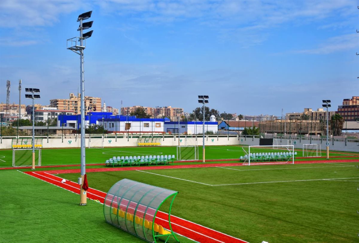 ملعب السيد متولي الخاص بـ المصري البورسعيدي اليوم بعد انتهاء عملية تطويره