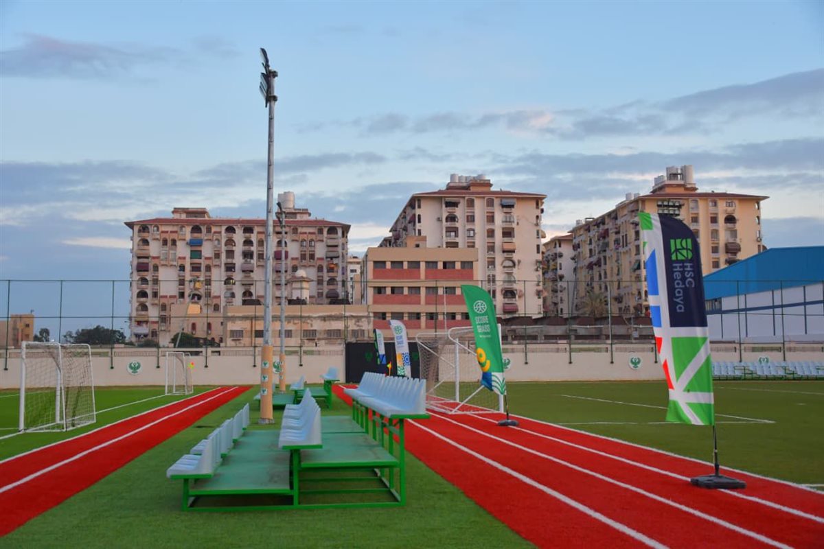 ملعب السيد متولي الخاص بـ المصري البورسعيدي اليوم بعد انتهاء عملية تطويره