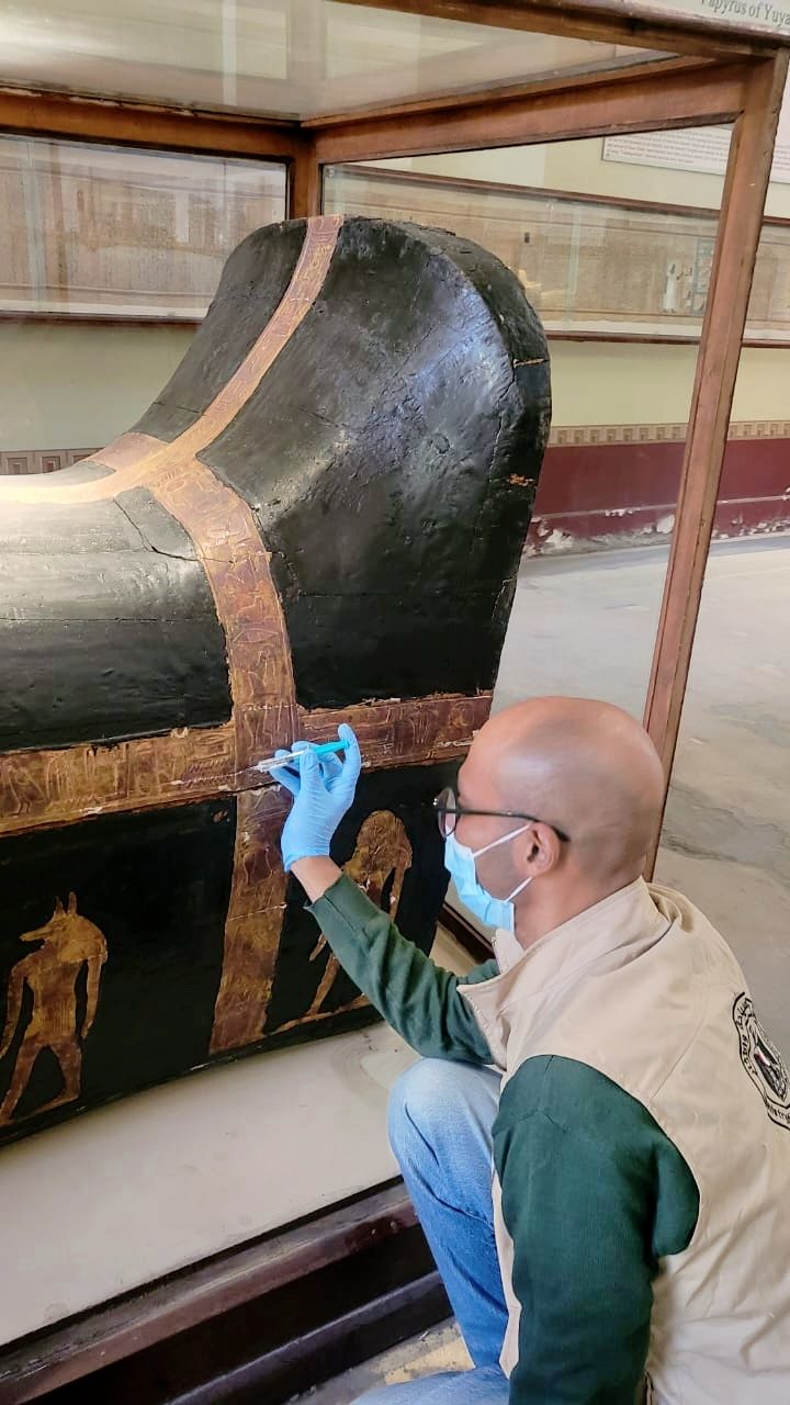  ترميم تابوت يويا الخارجي 