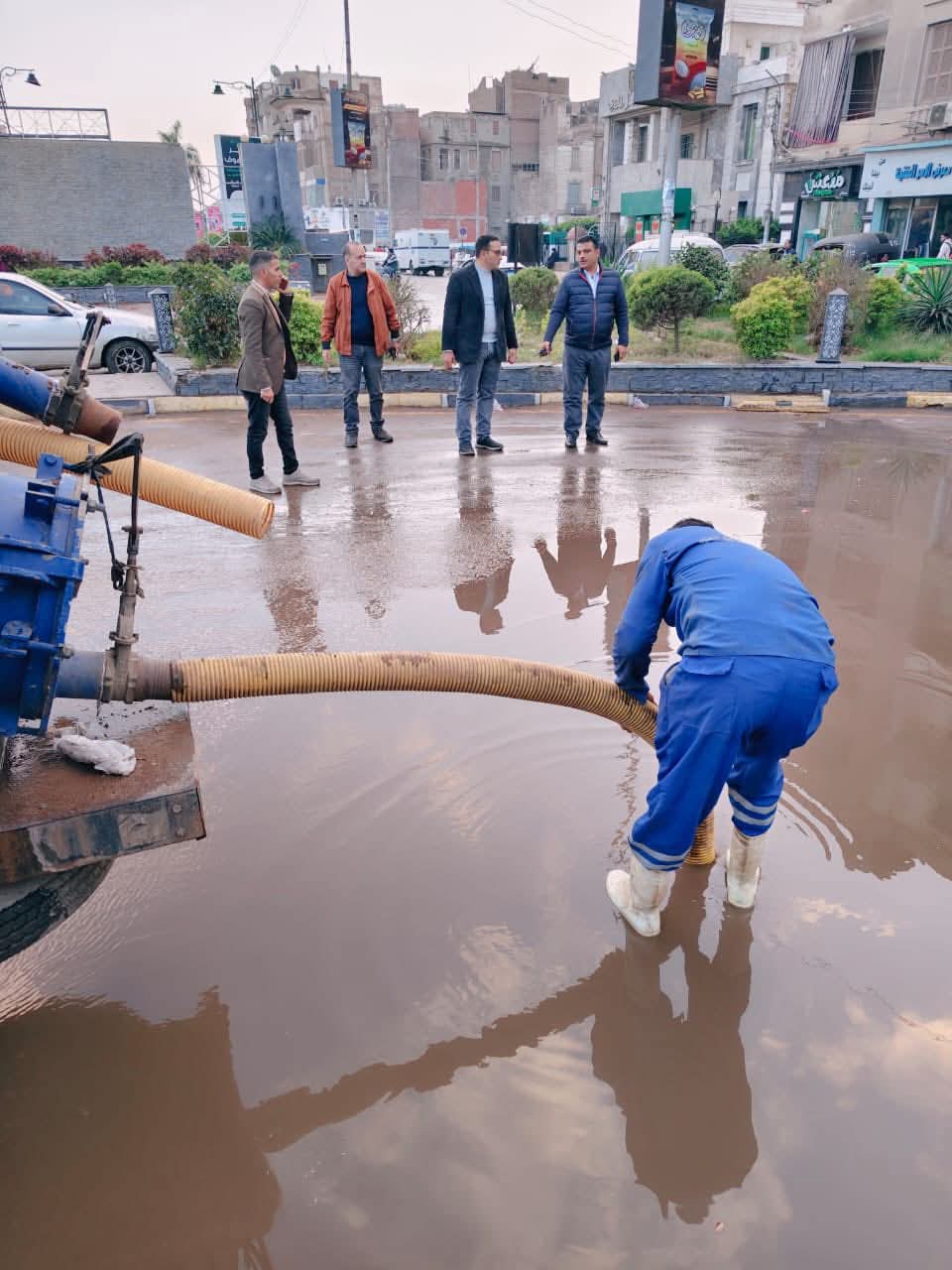 رفع آثار الأمطار من شوارع المنوفية