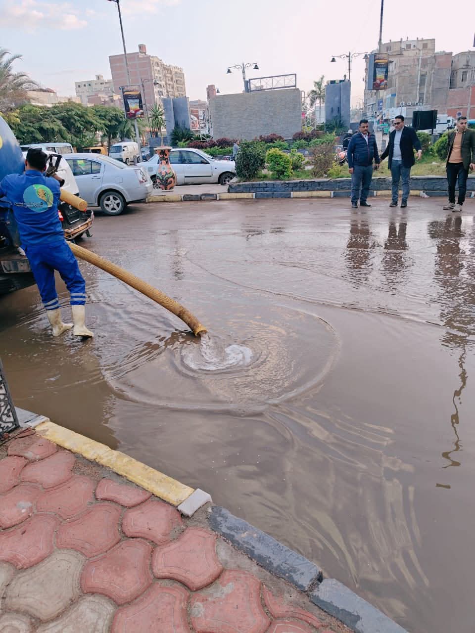 رفع آثار الأمطار من شوارع المنوفية