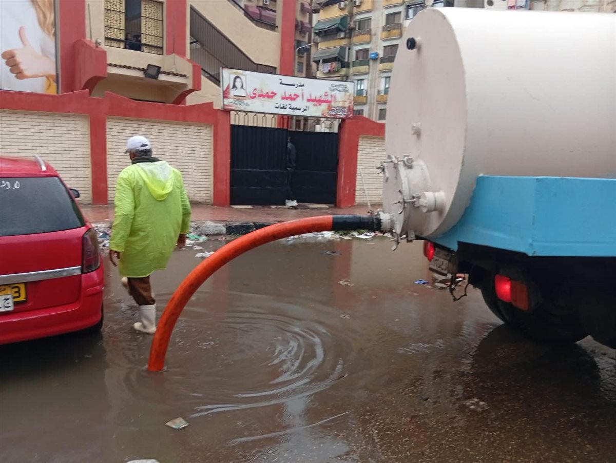شفط مياه الأمطار ببورسعيد 