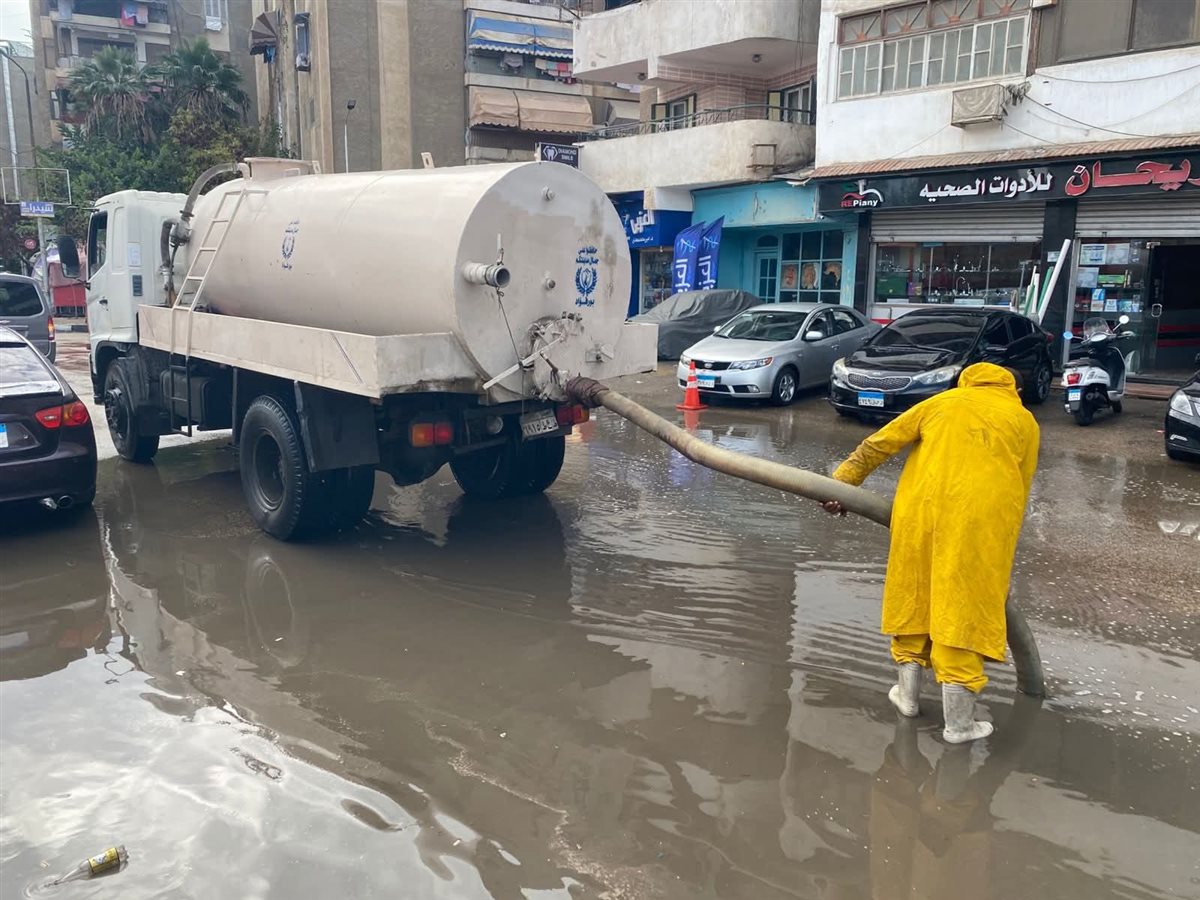 شفط مياه الأمطار ببورسعيد 