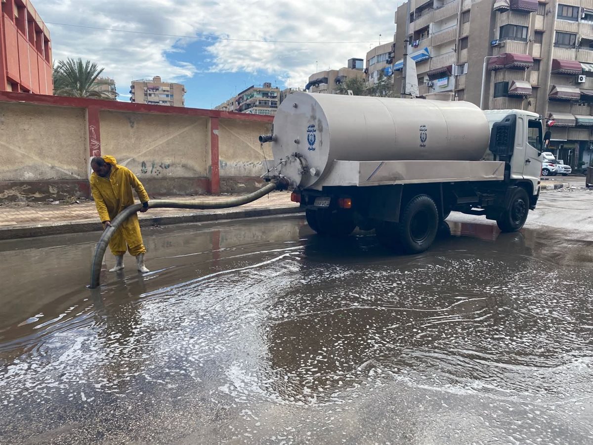 شفط مياه الأمطار ببورسعيد 