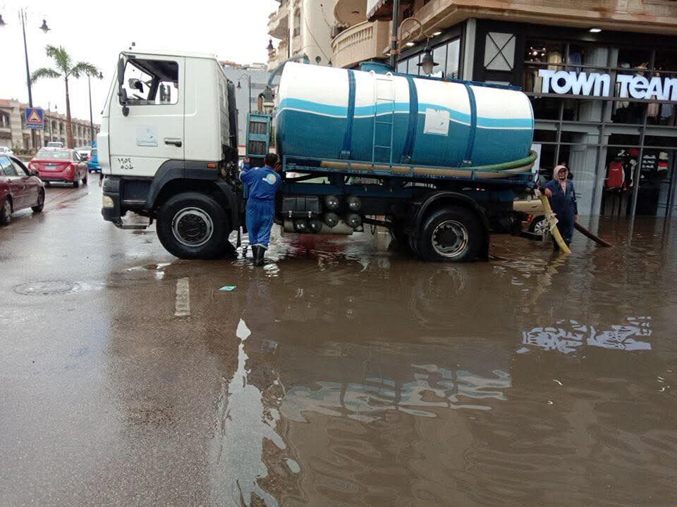 شفط مياه الأمطار ببورسعيد 