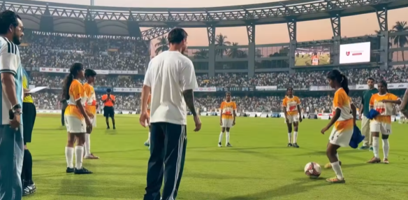 ليونيل ميسي نجم فريق إنتر ميامي الأمريكي وقائد منتخب الأرجنتين خلال زيارته إلى الهند