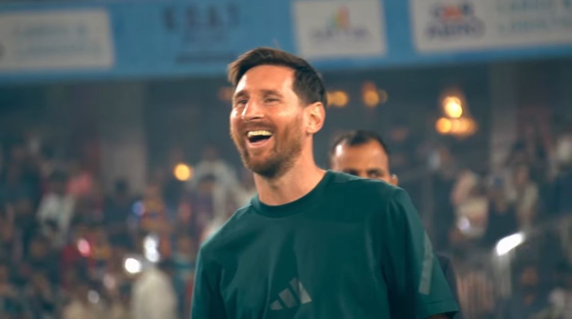 ليونيل ميسي نجم فريق إنتر ميامي الأمريكي وقائد منتخب الأرجنتين خلال زيارته إلى الهند