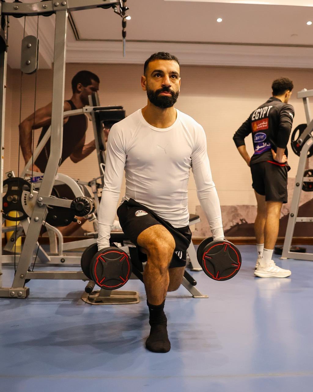 محمد صلاح في مران منتخب مصر