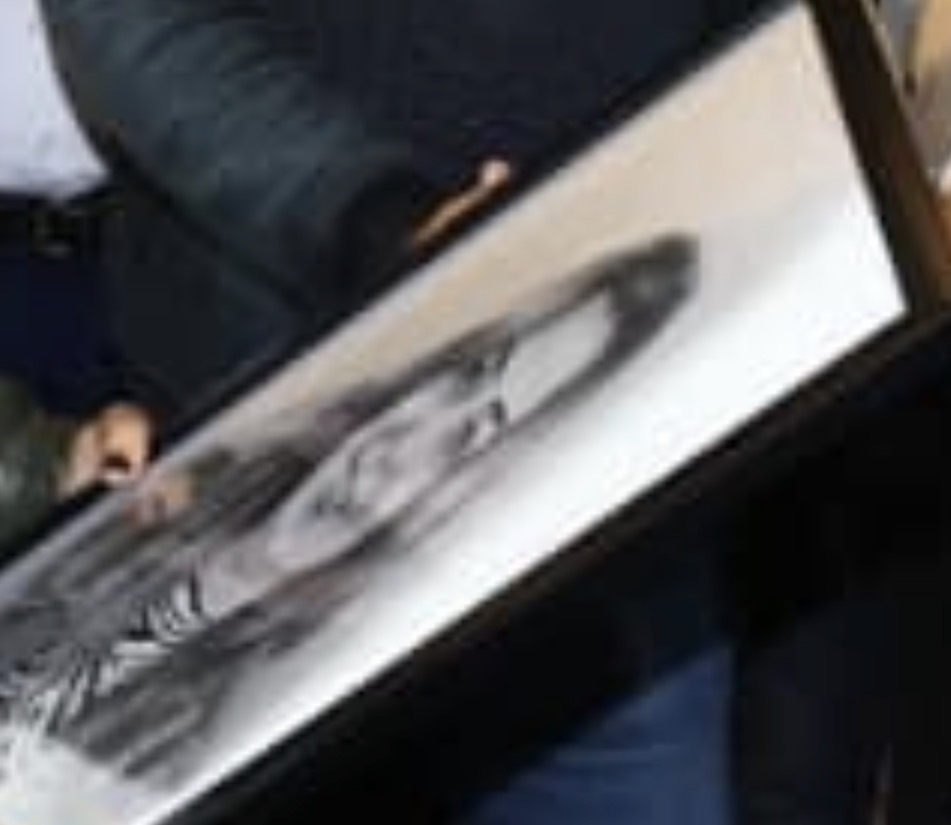 لوحة فنية تبهر الوزيرة