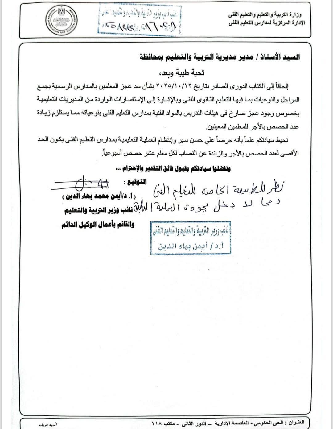 خطاب مدارس التعليم الفني