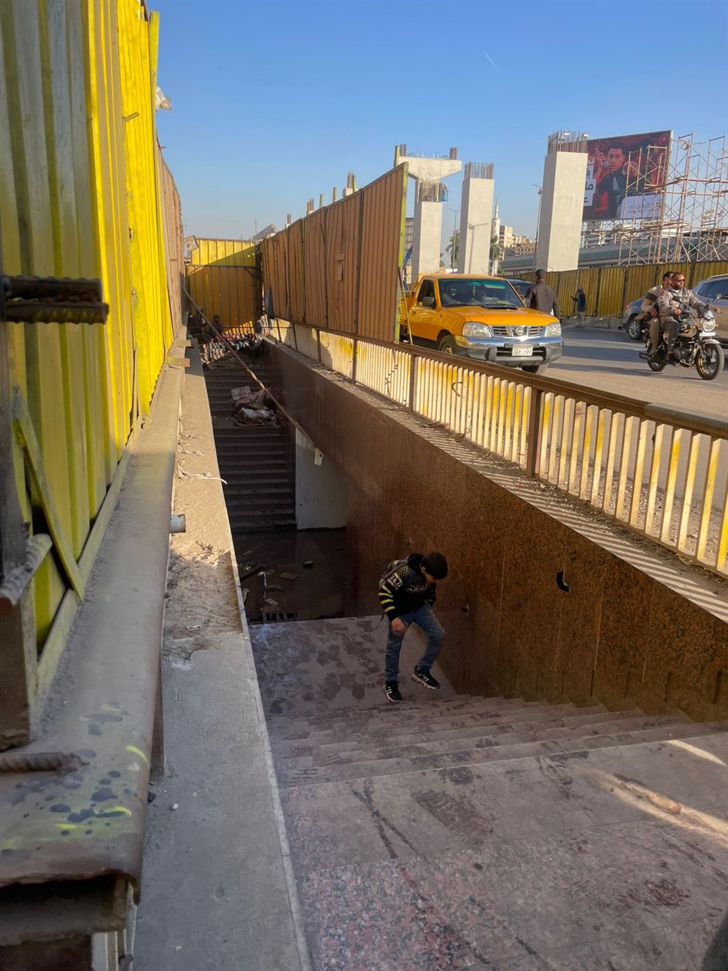 <strong>جانب من المشهد بنفق وادي النيل</strong>