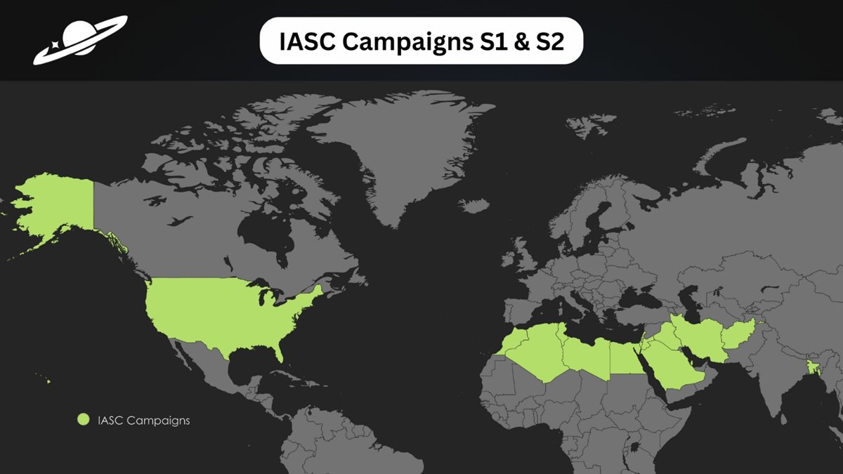 خريطة الـ 18 دولة المشاركين في المشروع من جميع أنحاء العالم