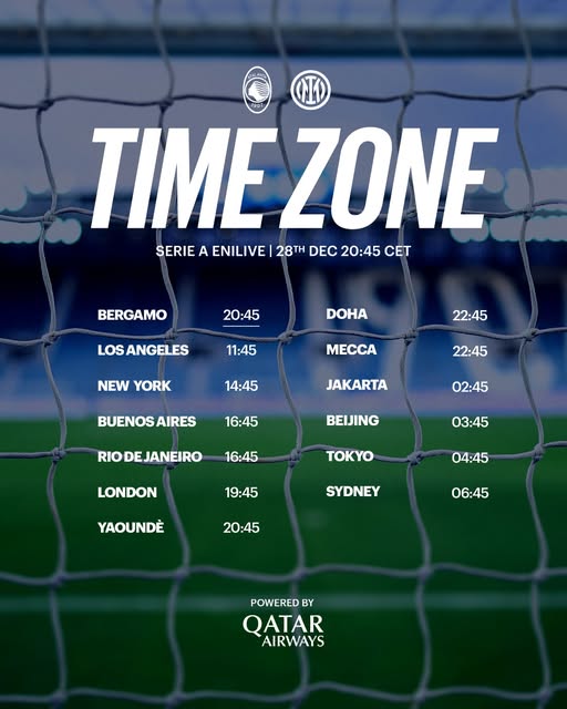 موعد مباراة أتالانتا وإنتر ميلان اليوم