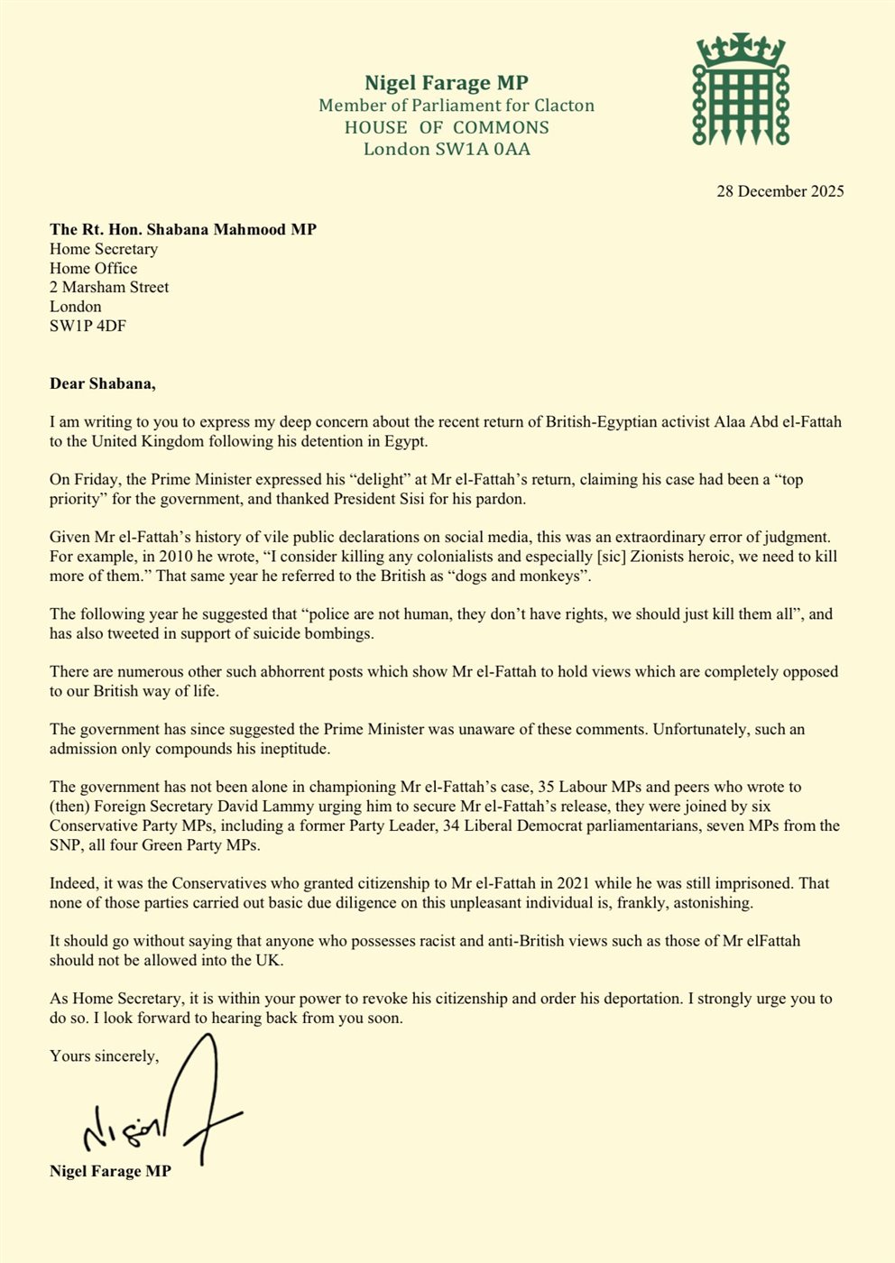 طلب زعيم المعارضة البريطانية&nbsp;