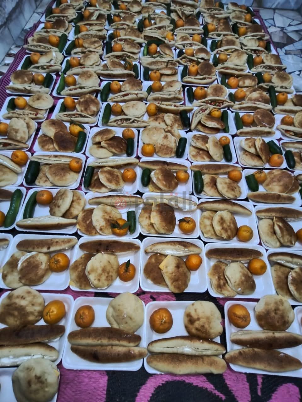 بلدنا الحلوة.. شباب المنوفية يوزعون وجبات على أهالي مرضى معهد الأورام والمستشفى الجامعي