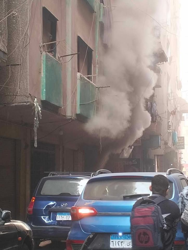 اندلاع حريق داخل مخزن أسفل عقار بمنطقة كفر طهرمس بالطالبية