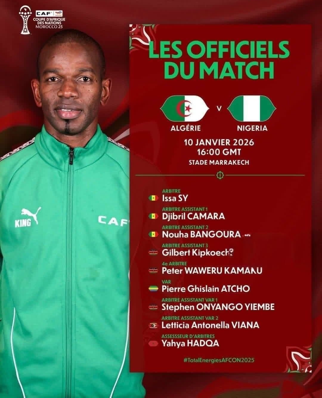 طاقم حكام الجزائر ونيجيريا