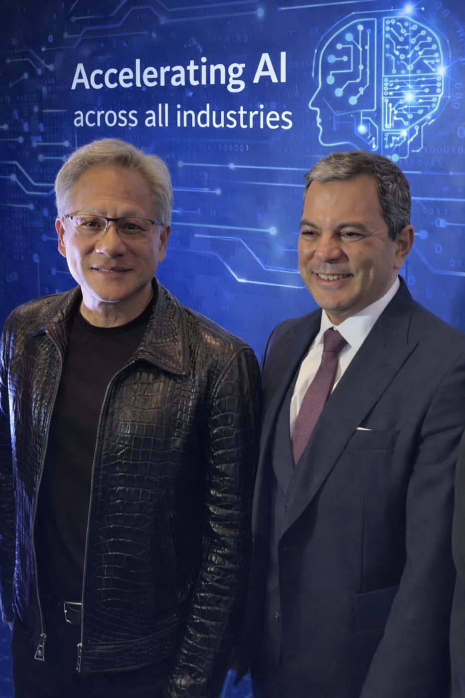 تامر وجيه يلتقي &nbsp;جنسن هوانج رئيس إنفيديا أكبر شركة في العالم