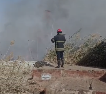 &nbsp;حريق داخل مقابر عين الصيرة بالقاهرة