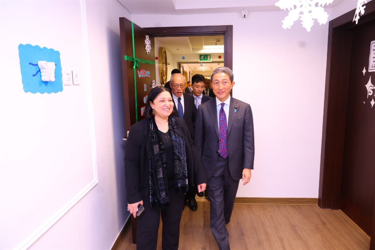 وفد من أعضاء مجلس المستشارين الياباني يتفقد مركز &nbsp;استقبال أبناء العاملين بديوان وزارة التضامن بالعاصمة الجديدة&nbsp;