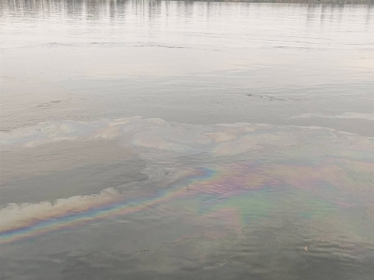 ظهور بقعة زيت كبيرة بنيل إسنا